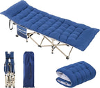 Yaheetech Folding Camping Cot Portable Outdoor Bed for Adults w/Mat & Storage Bag & Carry Bag, Heavy Duty Cots for Outdoor Travel & Office/Home Nap