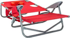Ostrich Portable On-Your-Back Outdoor Camping Recliner w/5 Positions & Deluxe 3-in-1 Padded Sports Chair w/5 Positions and Footrest, Red