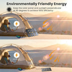 FlexSolar Portable 25W Solar Panel Charger with USB-A and USB-C Ports.0.8lbs,IP57 Waterproof and dustproof, Folded Solar Panel Compatible with Cellphone,Camping Light