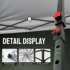 CROWN SHADES 10x10 Pop Up Canopy Tent - Patented Center Lock One Push Instant Outdoor Canopy Beach Tent with STO-N-Go Bag 8 Stakes & 4 Sand Bags，Cyan Blue
