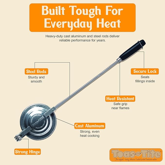 Sandwich Grill 3-Pack | Handheld Sandwich Maker & Panini Press, Portable Cast Aluminum Pie Iron for Hot Sandwiches, Pockets & Snacks | Stovetop, Grill, RV Camper & Campfire Cooking Tool