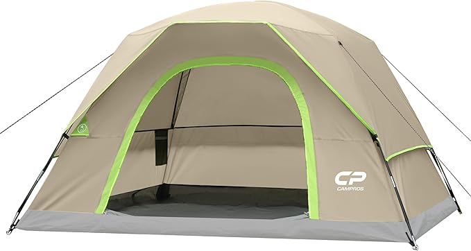 Tents for Camping 4 Person Tent Waterproof Windproof Double Layer Camping Tent, Easy Setup Dome Tent with Large Mesh Windows & Wider Door for Outdoor Camping & Hiking