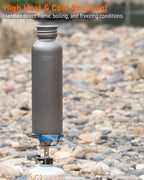 25oz Titanium Water Bottle, Ultralight Single Wall Titanium Flask for Boiling Water, Leakproof Sports Bottle for Camping, Hiking, Cycling & Outdoor Use