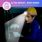 Headlamp Rechargeable LED, 800 Lumens with Red & White Light, 8 Modes, Motion Sensor, USB-C Charging, IPX4 Waterproof (1, Pink)
