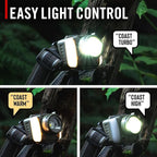 Coast FL97R Voice-Controlled 1200 Lumen Rechargeable LED Headlamp with Pure Beam® Spot & Flood, ARC Lighting, Red & Green Color Modes, Glide Focus™ Radial Arm Dial and USB-C Charge Port, Grey