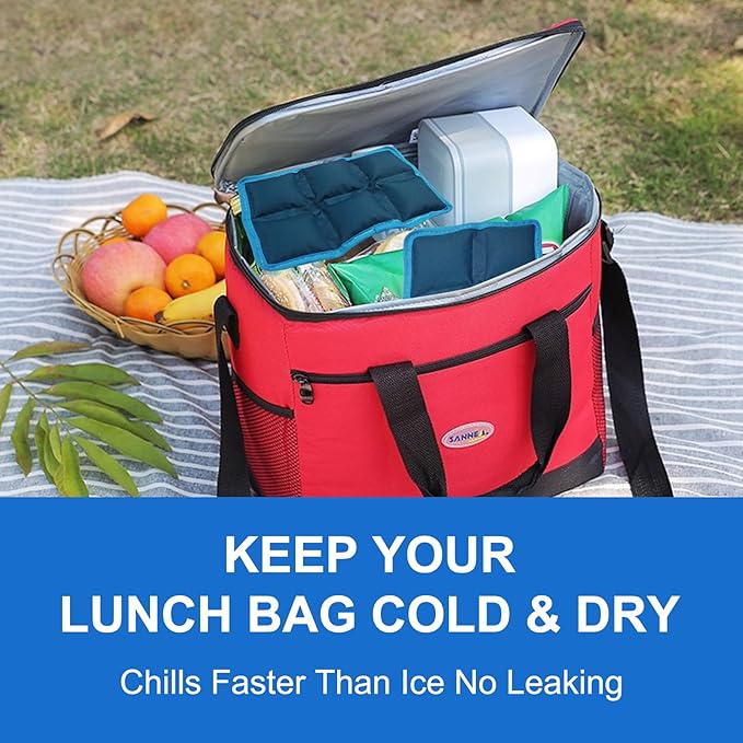 Ice Packs for Lunch Box, 4PCS Reusable Small & Thin Cold Packs, Flexible Soft Gel Freezer Packs for Lunch Bags & Coolers, BPA-Free Leakproof Ice Pack Set for Food