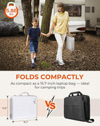 Sportneer Camping Table: Adjustable Height Small Folding Table 23.6" L x 15.7" W 4 Height with Mesh Layer - Compact & Portable Camping Essentials for Outdoor Camp Garden Picnic BBQ Dining Cooking | Adjustable Height, 3 Height, Mesh Layer, Compact, Port...