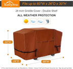NettyPro Griddle Cover for Blackstone 28 inch Griddle Waterproof Heavy Duty 2 Burner Flat Top Gas Grill Cover 28" Cooking Station Camping, Brown