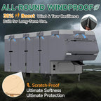 Umbrauto 5th Wheel RV Cover 31-34ft, 7 Layers Top Extra-Thick Fifth Wheel Cover, Waterproof Windproof Anti-UV Rip-Stop Toy Hauler Camper Cover with 2 Pcs Extra Straps, 6 Gutter Covers