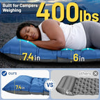Camping Sleeping Pad, Extra Thick 6 Inch Camping Mat with Pillow Built-in Foot Pump Ultralight Inflatable Sleeping Pads Compact for Hiking Backpacking Camping Traveling Tent, Portable Sleeping Mat