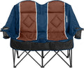 Oversized USLCamping Chair - 2 Person Portable Folding Outdoor Loveseat Heavy Duty Lawn Chairs for Adults with Padded Cushion & Dual Cup Holders, Supports 660LBS for Camping，Sports，Picnic