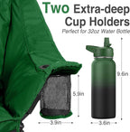 Oversized Camping Chair for Adults - Heavy Duty 400 lbs Padded Folding Chair with Wine Glass Holder, 2 Cup Holders & Side Pockets, Portable Carry Bag for RV, Tailgating, Lawn