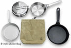 Camp Skillet Bag, Handmade Waxed Canvas Storage Bag for Steel and cast Iron cookware, Camping Gear, bushcraft Gear, Survival Gear