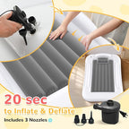 Inflatable Kids Travel Bed - Portable Comfortable Air Mattress with 3 Sides Safety Bumpers - Blow Up Bed for Camping & Travel (53 Inches)
