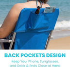 #WEJOY Folding Beach Chair for Adults, Lightweight Beach Chair with Shoulder Straps, High Back Camping Chairs with Hard Armrest, Supports 300lbs for Outdoor Lawn Concert
