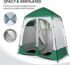 VINGLI 2 Room Shower Tent, 7.5 FT Instant Pop Up Shelter with Carrying Bag, Privacy Changing Room Tent,Perfect for Portable Toilet, Camping, Dressing, Outdoor Indoor, Easy Set Up