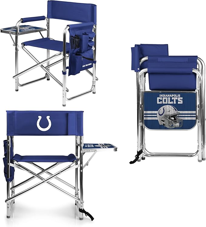 Picnic TIME NFL Unisex-Adult NFL Sports Chair with Side Table, Beach Chair, Camp Chair for Adults