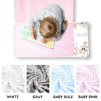 Custom Toddler Nap Mat for Preschool, Personalized Name Kids Sleeping Bag with Animals Parrern for Daycare, Roll Up Sleeping Mat with Removable Pillow and Soft Dot Minky Blanke for Girls Camping