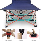 REDCAMP Folding Camping Cots for Adults Heavy Duty, 28" Extra Wide Sturdy Portable Sleeping Cot for Camp Office Use, Blue