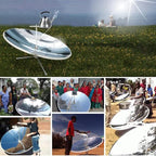 Concentrated Solar Cooker 1800W Portable Parabolic Solar Cooker Foldable Solar Grill Outdoor Stove for Outdoor Camping Cooking Grilling Barbecue, Diameter 59"