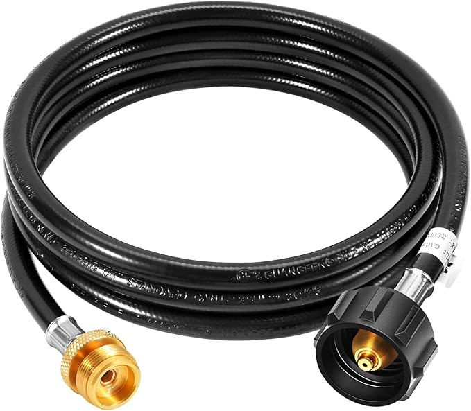 GasSaf 10FT Propane Hose, Propane Adapter Hose 1lb to 20lb Connection, Propane Tank Hose Suitable for Weber Q Grills, Blackstone Griddles, Coleman Stoves, Mr Heater Buddy & More