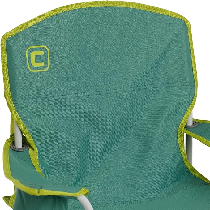 CORE Youth Quad Chair | Folding Chair with Cupholder for Indoor Home or Outdoor Camping | Perfect for Concert Seat, Sports, Beach, Travel & Picnic (Green)