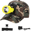 High Lumens LED Mining Headlamp with Hat - Waterproof, Durable, Long-Lasting Rechargeable Headlight, Adjustable Strap, Perfect for Miners Camping Hiking (KL3.0 Yellow with Hat)