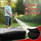 400 L/105.7 Gallon Water Storage Bladder, Foldable Portable Water Bladder Tank, Large Capacity Water Bag Container for Camping, Truck, RV, Emergency, Outdoor-Black