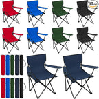 Huwena 10 Pack Folding Camping Chairs Bulk with Cupholder Carry Bags Lightweight Beach Chairs Collapsible Portable Outdoor Lawn Chair for Picnic, Camp, Outside