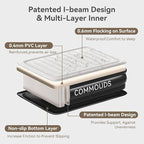 COMMOUDS Queen Air Mattress with 2000mAh Battery Powered Pump, 18" Raised Inflatable Mattress, Portable Blow up Mattress, Air Bed for Camping, Home and Guest