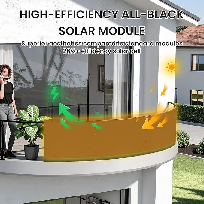 200W 12V IBC Flexible Solar Panel, 26% High-Efficiency Monocrystalline Cell, 245° Ultra Lightweight Waterproof Semi-Flexible for RV, Marine, Boat, Van, Camping (2 * 200W)