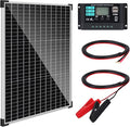 Solar Panel Kit 50W with 10A Charge Controller Monocrystalline Solar Panel Kit with Extension Cable for Car Roof RV Marine Rooftop Farm Battery and Other Off-Grid Applications