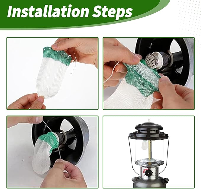10 Propane Lantern Mantles and 1 Lantern Glass Globe Replacement Parts, Compatible with Coleman Kerosene Lanterns, Propane Lantern Mantle Replacement Suitable for Outdoor Camping Propane Lantern