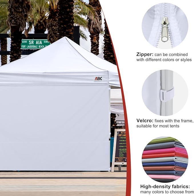 ABCCANOPY Instant Canopy SunWall 10x10 FT, 1 Pack Sidewall Only, No Frame or Top, Sky Blue