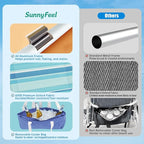 SUNNYFEEL Low Beach Chairs for Adults 5 Position Lay Flat, Portable Folding Backpack Beach Chair Heavy Duty with Cooler Bag, Cup Holder for Outdoor/Lawn/Picnic/Sand, Foldable Camping Chair