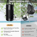 5 Gal/3 Gal Solar Shower Bag, Solar Heating Camping Shower Bag, On-Off Switchable Shower Head, Portable Shower with Thick Tarpaulin for Camping, Surfing, Outdoor Traveling, No Tear & Leak