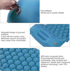 Camping Sleeping Pad Mat Foot Press Inflatable Cushion Mattress, Durably 40D Nylon TPU Laminate, Lightweight 700g, Compact Folding Size for Tent Hiking Travel (Peacock Blue)