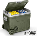Antarctic Star 12 Volt Refrigerator,53QT(50L)Electric Cooler Compressor, Portable Refrigerator -4℉~68℉,Car Fridge 12/24V DC 100-240V AC,Portable Freezer with Wheels&2 Baskets for Camping,Travel,GREEN