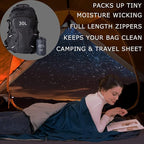 100% Silk Sleep Sack with Zippers on 3 Sides, 87”x43” Large Sleeping Liners for Hotels, Travel & Camping, Multifunctional Travel Sheets (Unzipped:87”x87”) for Adults, Lightweight, All Seasons