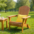 VINGLI Folding Adirondack Chair, Wood Adirondack Chairs for Outdoor, Foldable Fire Pit Chairs for Patio, BBQ, Porch, Yard, Pool