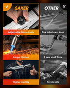 Saker Propane Torch, 3272°F High Power Adjustable Flame Thrower Gun for BBQ, Grill, Campfire, Searing Steak, Cooking, Charcoal Lighter,Camping Gift Idea (Propane Tank Not Included)
