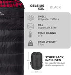 Teton Celsius XXL Sleeping Bag, Cold Weather Sleeping Bags for Adults and Kids, Camping Made Easy and Warm. Compression Sack Included, 35F, 25F, 0F, 20F Degree