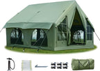 2025 Upgraded Waterproof Inflatable Camping Tent, Large Blow-Up Air Tent, No Assembly Needed Luxury Glamping House, Oxford Fabric