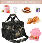 Camouflage Camo Deer American Flag Soft Cooler Bag Insulated Lunch Box for Men & Women, Large Leakproof Lunch Bag Portable Beach Cooler for Work, Picnic, Road Trips,Fishing, Travel, Camping,A-13