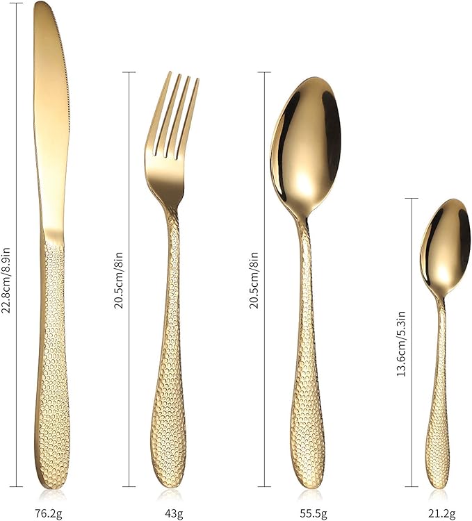 Cutlery Set 16 Piece Elegant Life Stainless Steel Flatware Silverware Service for 4 Knife Fork Spoon Set Ideal for Home/Camping/Party Easy C