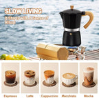3 Cup Aluminum Espresso Stovetop Moka Pot Express Coffee Maker Percolator Italian Classic Mocha Coffee Machine for Italian and Cuban Cafe Brewing for Home & Camping 150ml 5oz