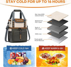Maelstrom Lunch Box for Women, 20L Insulated Lunch Bag Men, Leakproof Double Deck Cooler Bag, Soft Lunch Cooler with Quick Access Flip-Top Lid for Work, Beach,Travel, Camping