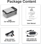 Alpicool Y15E Portable Car Freezer,12 Volt Refrigerator, 17 Quart (15.8 Liter) Fast Cooling 12V Car Fridge, -4℉~68℉ for Outdoor, Camping, RV (Grey&Black)