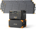 Pecron Portable Power Station F3000LFP with 3840Wh Extra Battery, 200W Solar Panel*3, 3072Wh Solar Camping Generator, 3600W Solar Generator for RV, Home Use, CPAP