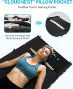 Gonex 31.5" Extra Wide Camping Cot with Premium Pillow Pocket Supports 350lbs, Portable Ultralight Folding Cot Bed for Adults Travel, Beach, Home, Sleeping (Black)